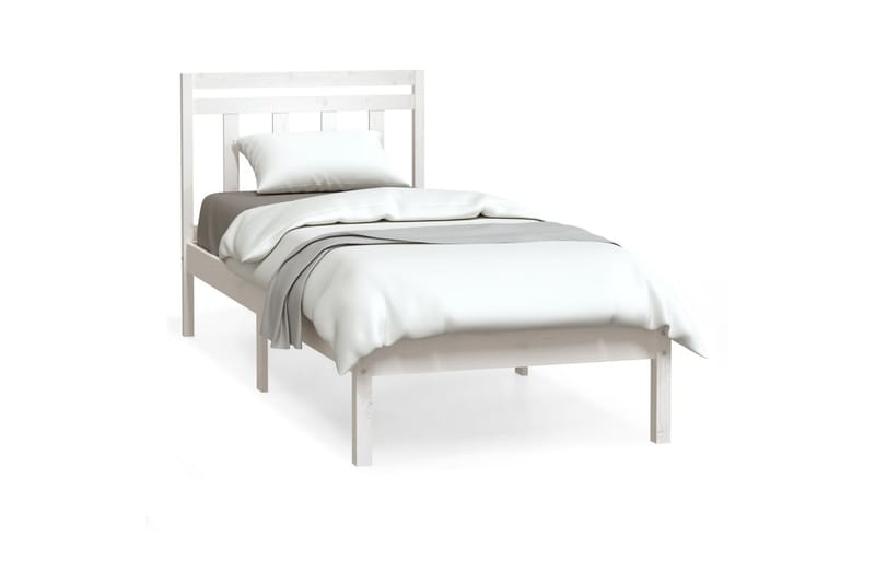 Sängram vit massivt trä 90x190 cm enkelsäng - Vit - Möbler - Säng - Sängram & sängstomme