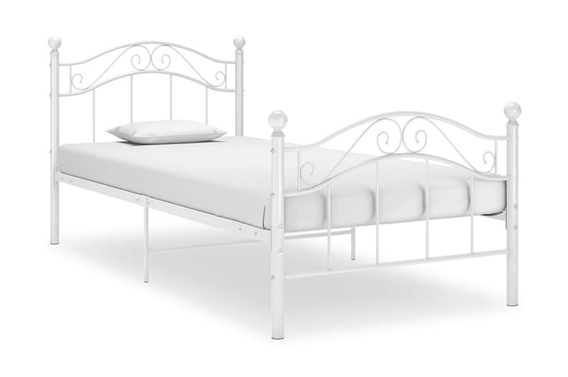 Sängram vit metall 100x200 cm - Vit - Möbler - Säng - Sängram & sängstomme