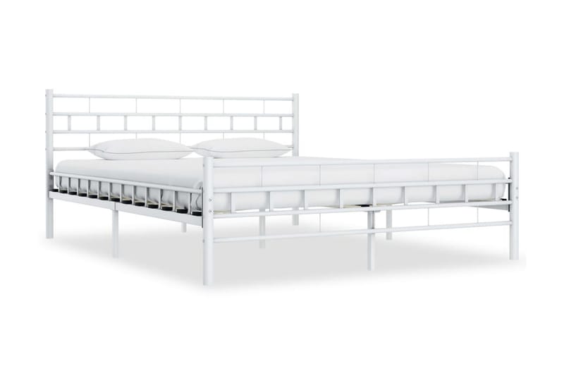 Sängram vit metall 160x200 cm - Vit - Möbler - Säng - Sängram & sängstomme