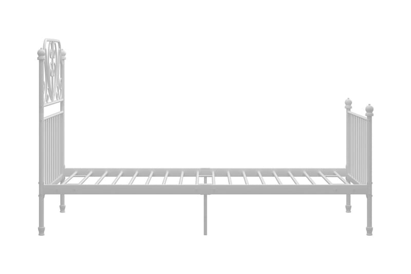 Sängram vit metall och plywood 100x200 cm - Vit - Möbler - Säng - Sängram & sängstomme
