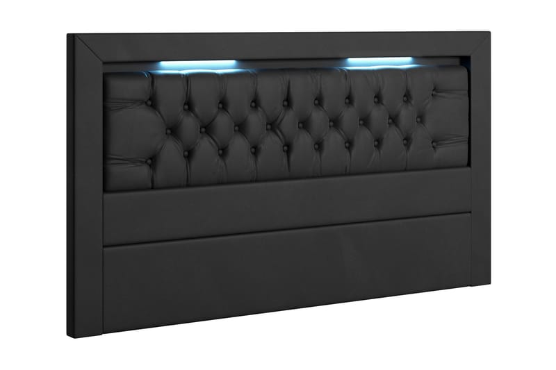 Arona Sänggavel 140 cm Konstläder LED-belysning - Svart - Möbler - Säng - Sängtillbehör & sänggavel - Sänggavlar & huvudgavlar