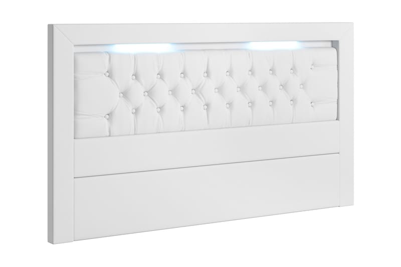 Arona Sänggavel 160 cm med Belysning Konstläder - Vit - Möbler - Säng - Sängtillbehör & sänggavel - Sänggavlar & huvudgavlar