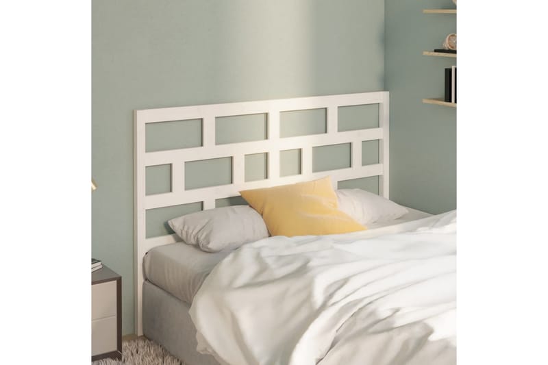 Sänggavel vit 166x4x100 cm massiv furu - Vit - Möbler - Säng - Sängtillbehör & sänggavel - Sänggavlar & huvudgavlar