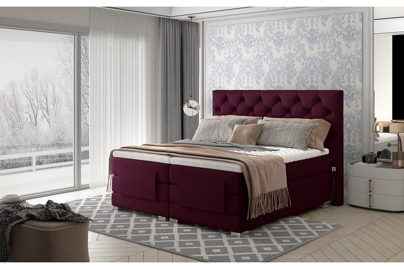 Clovera Sängpaket Kontinentalsäng 160x200 cm Ställbar - Lila - Möbler - Säng - Ställbara sängar