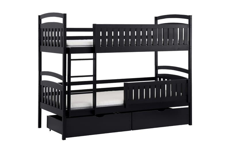 Perla Våningssäng 90x200 cm - Svart - Möbler - Bord & matgrupper - Avlastningsbord - Sängbord & nattduksbord