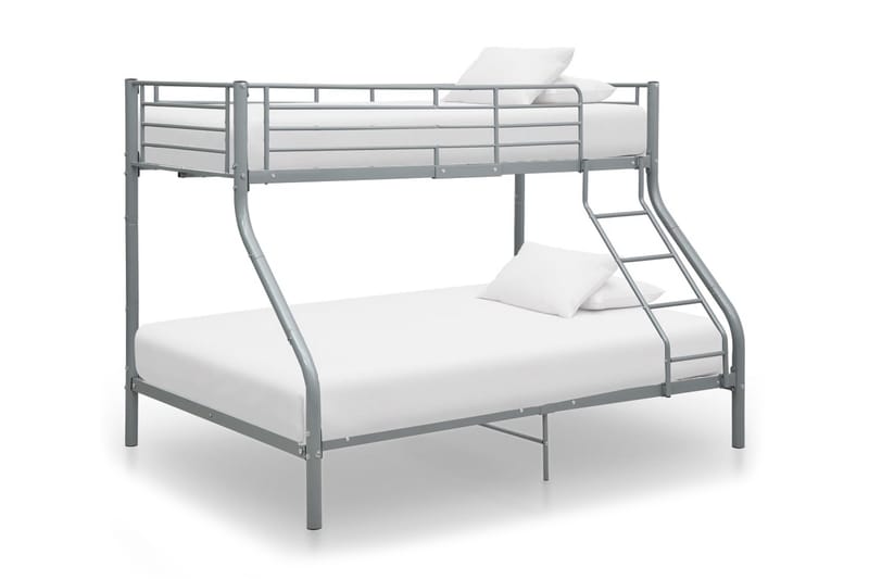Våningssäng grå metall 140x200/90x200 cm - Grå - Möbler - Säng - Våningssäng