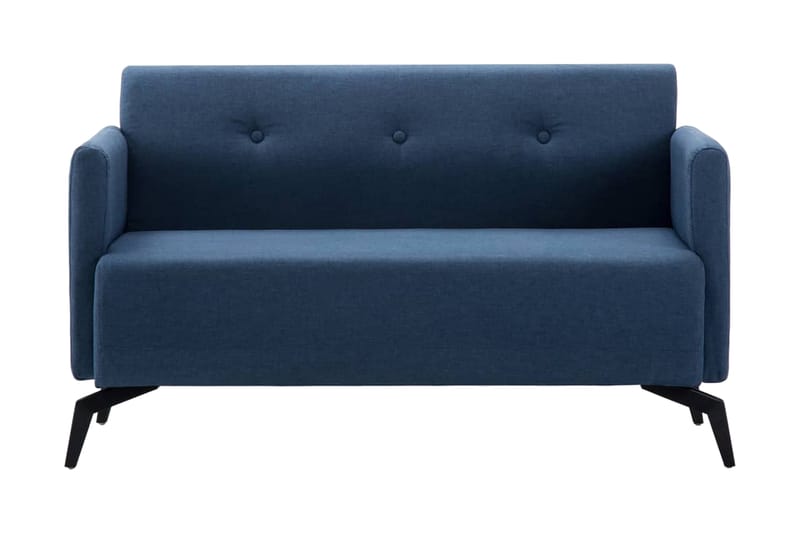 2-sitssoffa med tygklädsel 115x60x67 cm blå