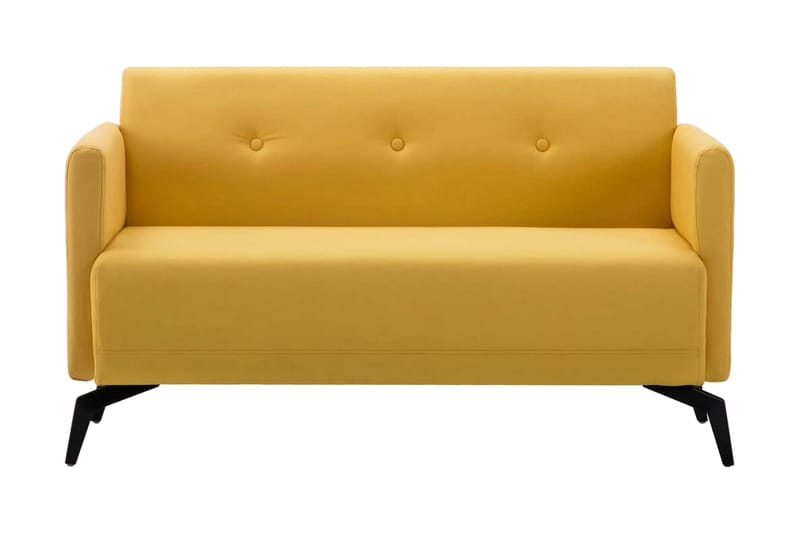2-sitssoffa med tygklädsel 115x60x67 cm gul - Gul - Möbler - Soffa - 2 sits soffa