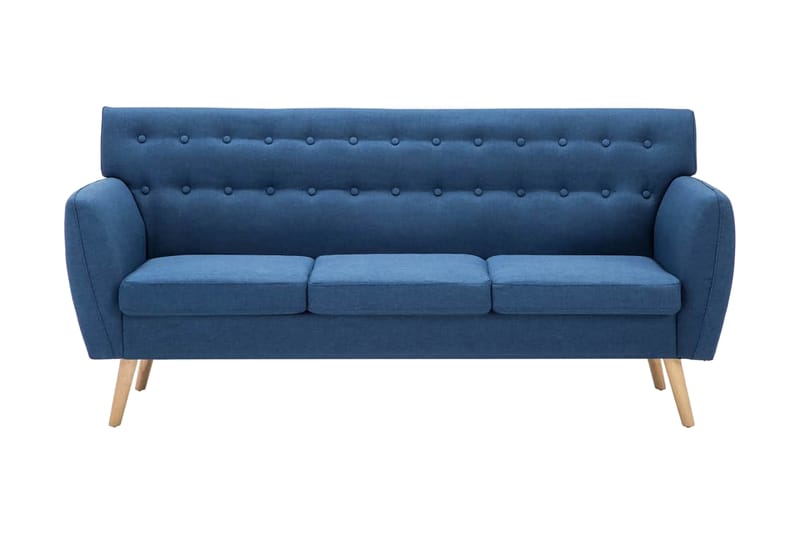 3-sitssoffa med tygklädsel 172x70x82 cm blå - Blå - Möbler - Soffa - 2 sits soffa