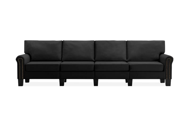 4-sitssoffa svart tyg - Svart - Möbler - Soffa - 3 sits soffa