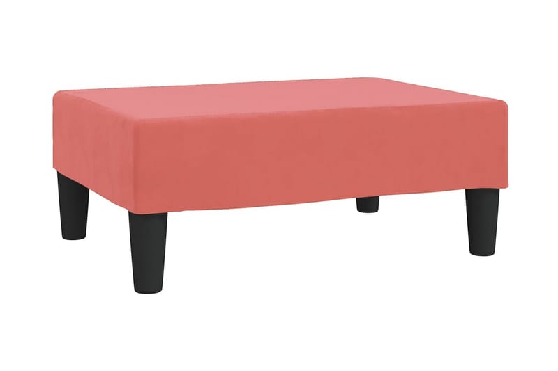 Bäddsoffa 2-sits med fotpall rosa sammet - Rosa - Möbler - Soffa - Bäddsoffa