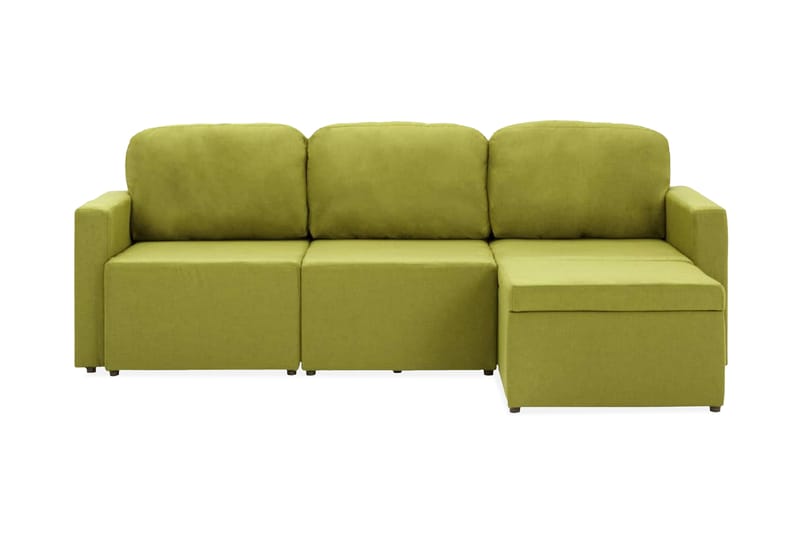 Bäddsoffa modulär 3-sits grön tyg - Grön - Möbler - Soffa - Bäddsoffa