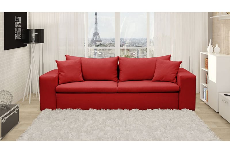 Paris Bäddsoffa 250x90x85 cm - Röd - Möbler - Soffa - Bäddsoffa