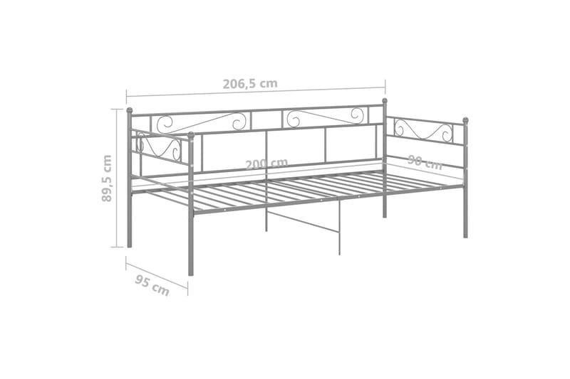 Sängram bäddsoffa grå metall 90x200 cm - Grå - Möbler - Soffa - Bäddsoffa