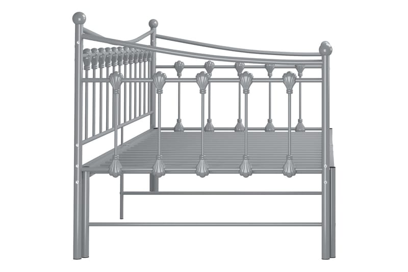 Utdragbar sängram bäddsoffa grå metall 90x200 cm - Grå - Möbler - Soffa - Bäddsoffa