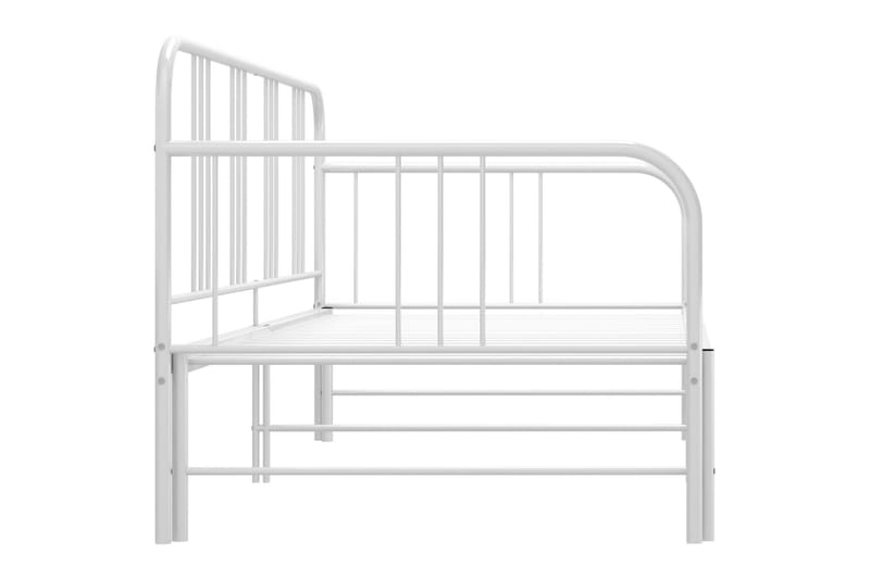 Utdragbar sängram bäddsoffa vit metall 90x200 cm - Vit - Möbler - Soffa - Bäddsoffa