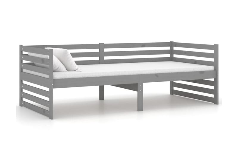 Dagbädd med madrass 90x200 cm grå massiv furu - Grå - Möbler - Soffa - Kökssoffa & pinnsoffa