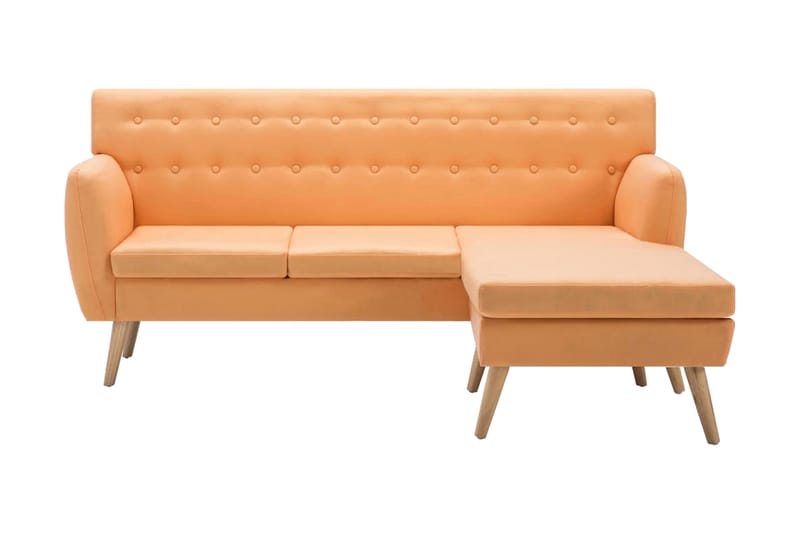 Soffa L-formad tyg 171,5x138x81,5 cm orange - Orange - Möbler - Soffa - Divansoffor & schäslongsoffa
