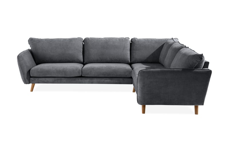 Trend Lyx Hörnsoffa Höger - Mörkgrå/Ek - Möbler - Soffa - 3 sits soffa