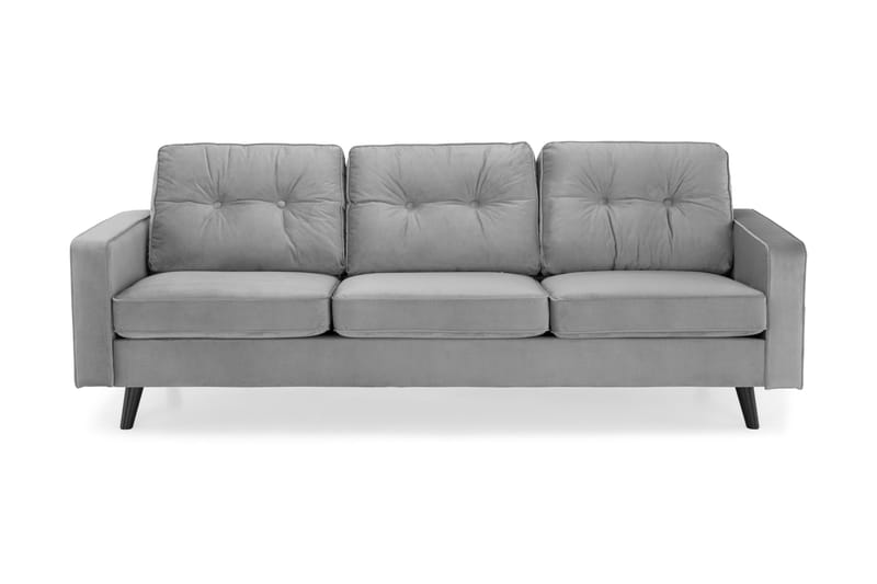 Monroe Sammetssoffa 3-sits - Ljusgrå - Möbler - Soffa - 3 sits soffa
