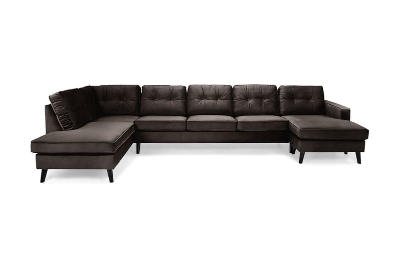 Monroe U-soffa Large med Divan Höger Sammet - Mullvad - Möbler - Soffa - Modulsoffor - Komplett modulsoffa