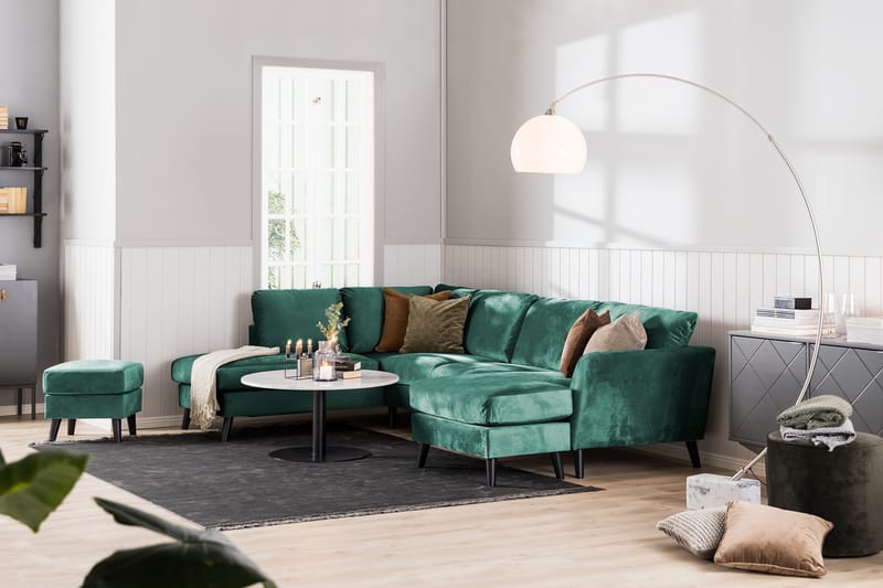 Trend U-soffa med Divan Höger - Grön - Möbler - Soffa - Sammetssoffa
