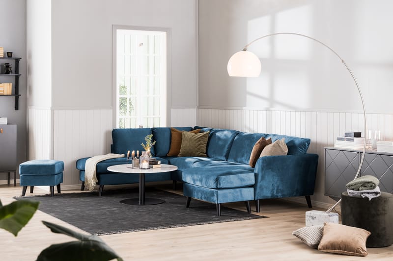 Trend U-soffa med Divan Höger - Midnattsblå - Möbler - Soffa - Sammetssoffa