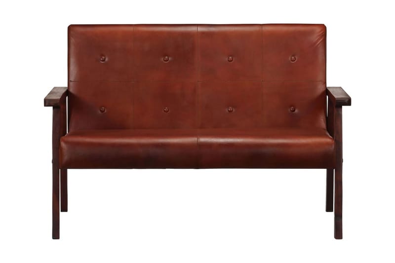2-sitssoffa brun äkta läder - Brun - Möbler - Soffa - Biosoffa & reclinersoffa