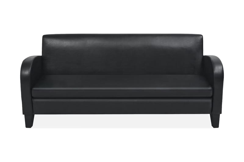 3-sitssoffa i konstläder svart - Svart - Möbler - Soffa - 3 sits soffa