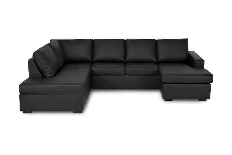 Crazy U-soffa Large Divan Höger - Svart Konstläder - Möbler - Soffa - 2 sits soffa