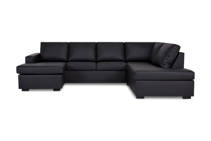 Crazy U-soffa Large Divan Vänster - Svart Konstläder - Möbler - Sängar - Kontinentalsängar