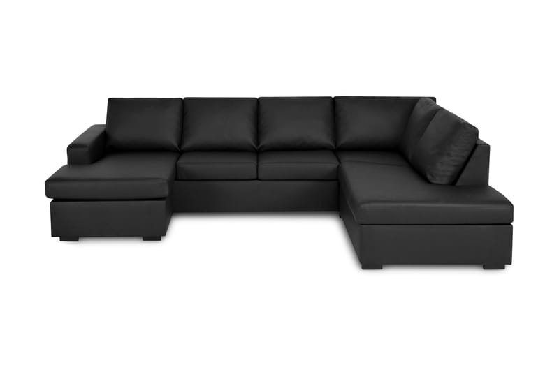 Crazy U-soffa Small Divan Vänster - Svart Konstläder - Möbler - Soffa - U-soffa