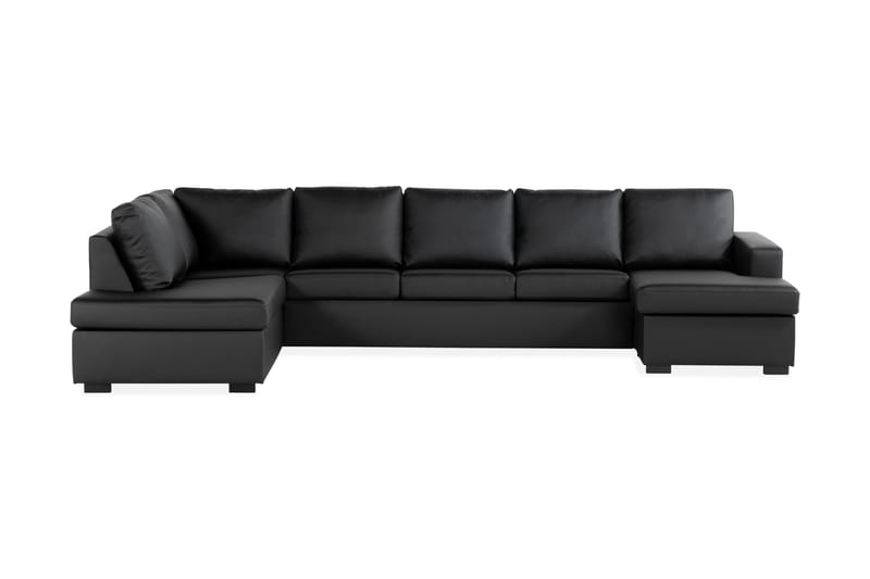 Crazy U-soffa XL Divan Höger - Svart Konstläder - Möbler - Soffa - U-soffa