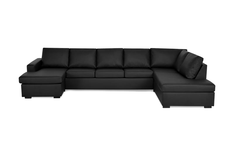 Crazy U-soffa XL Divan Vänster - Svart Konstläder - Möbler - Soffa - Skinnsoffor