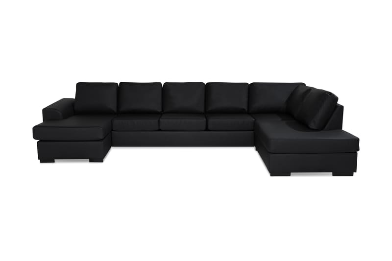 Ocean U-soffa Large med Divan Vänster Konstläder - Svart - Möbler - Soffa - 4 sits soffa