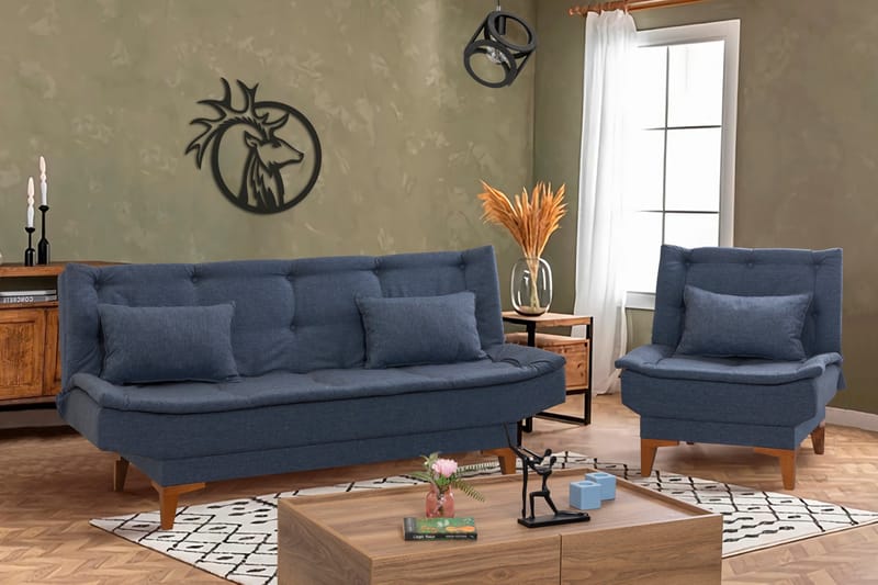 Hunterville Soffgrupp - Mörkblå - Möbler - Soffa - 2 sits soffa