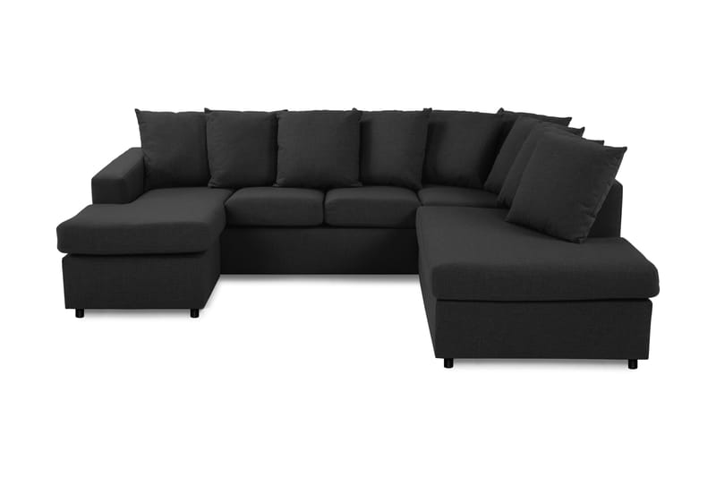 Crazy U-soffa Small Divan Vänster inkl Kuvertkuddar - Antracit - Möbler - Säng - Madrasser - Resårmadrass