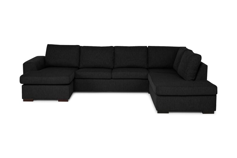 Link U-soffa XL med Divan Vänster - Svart - Möbler - Soffa - Skinnsoffor