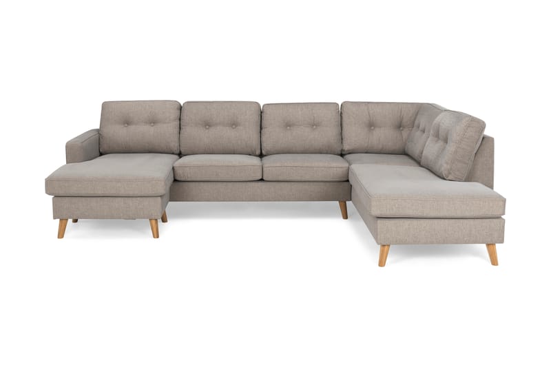Monroe U-soffa med Divan Vänster Tvättbart Tyg - Gråbrun - Möbler - Soffa - U-soffa
