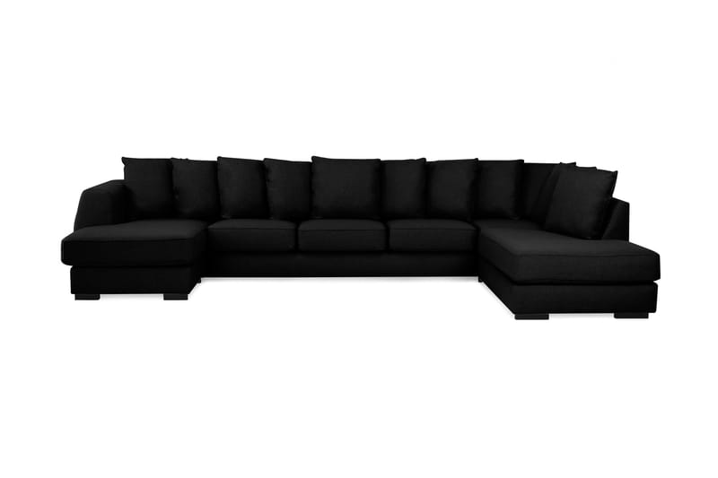 Optus U-soffa Large med Divan Vänster inkl Kuvertkuddar - Svart - Möbler - Stolar & fåtöljer - Pall & puff - Fotpall