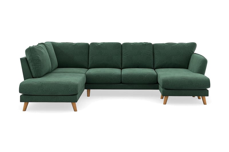 Trend Lyx U-soffa med Divan Höger - Grön Sammet - Möbler - Soffa - U-soffa