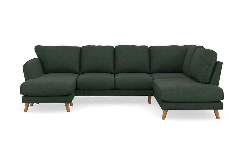 Trend Lyx U-soffa med Divan Vänster - Mörkgrön Manchester - Möbler - Soffa - Sammetssoffa