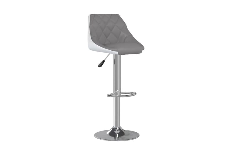 Barstolar 2 st grå och vit konstläder - Grå - Möbler - Stolar & fåtöljer - Barstol & barpall