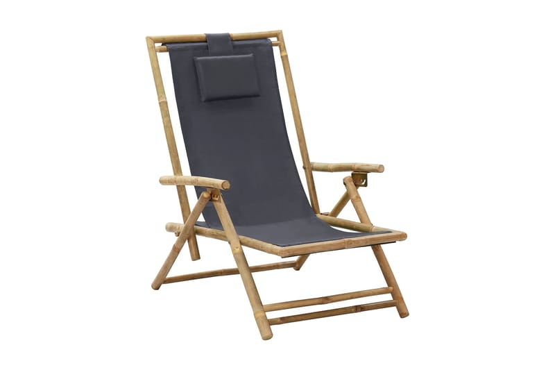 Reclinerstol mörkgrå bambu och tyg - Grå - Möbler - Stolar & fåtöljer - Fåtölj - Biofåtölj & reclinerfåtölj