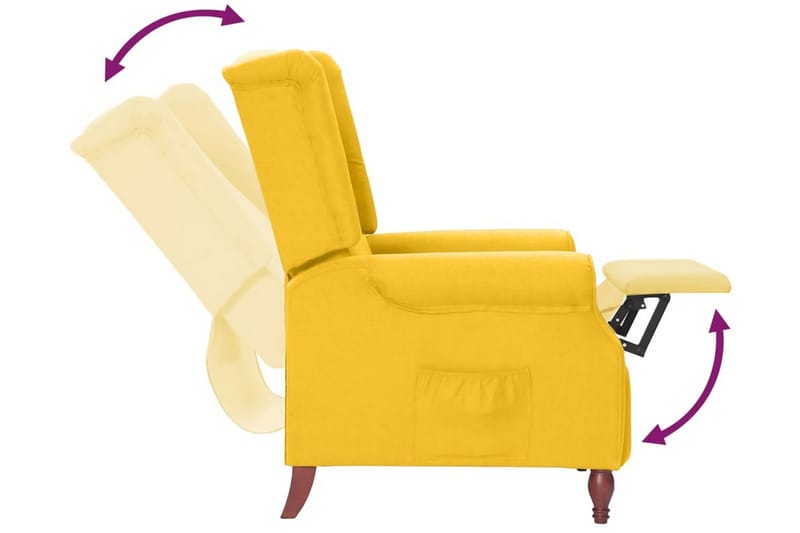 Vilstol gul sammet - Gul - Möbler - Stolar & fåtöljer - Fåtölj - Biofåtölj & reclinerfåtölj