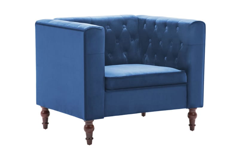 Fåtölj blå sammet - Blå - Möbler - Stolar & fåtöljer - Fåtölj - Chesterfield fåtölj