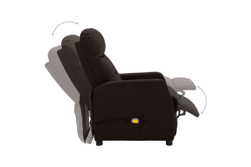 Elektrisk massagefåtölj mörkbrun tyg - Mörkbrun - Möbler - Stolar & fåtöljer - Fåtölj - Massagestol & massagefåtölj