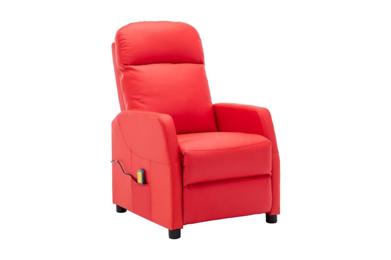 Massagefåtölj röd konstläder - Röd - Möbler - Stolar & fåtöljer - Fåtölj - Massagestol & massagefåtölj