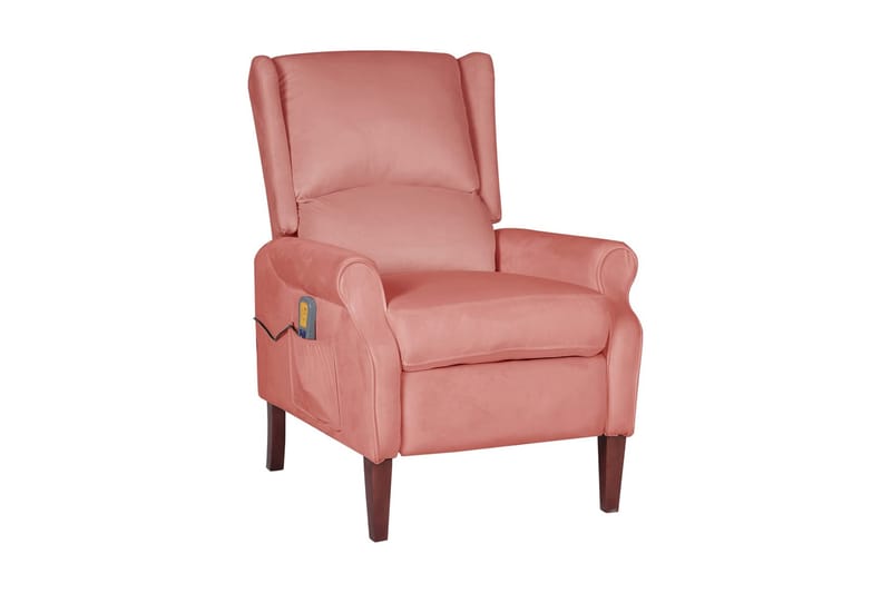 Massagefåtölj rosa sammet - Rosa - Möbler - Stolar & fåtöljer - Fåtölj - Massagestol & massagefåtölj