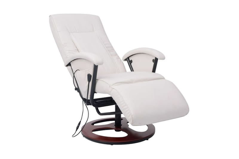 Shiatsu massagefåtölj vit konstläder - Vit - Möbler - Stolar & fåtöljer - Fåtölj - Massagestol & massagefåtölj